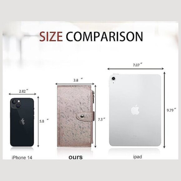 RFID Wallet Women Bifold Multi Card Wallet Case , Rose Gold - Picture 2 of 9